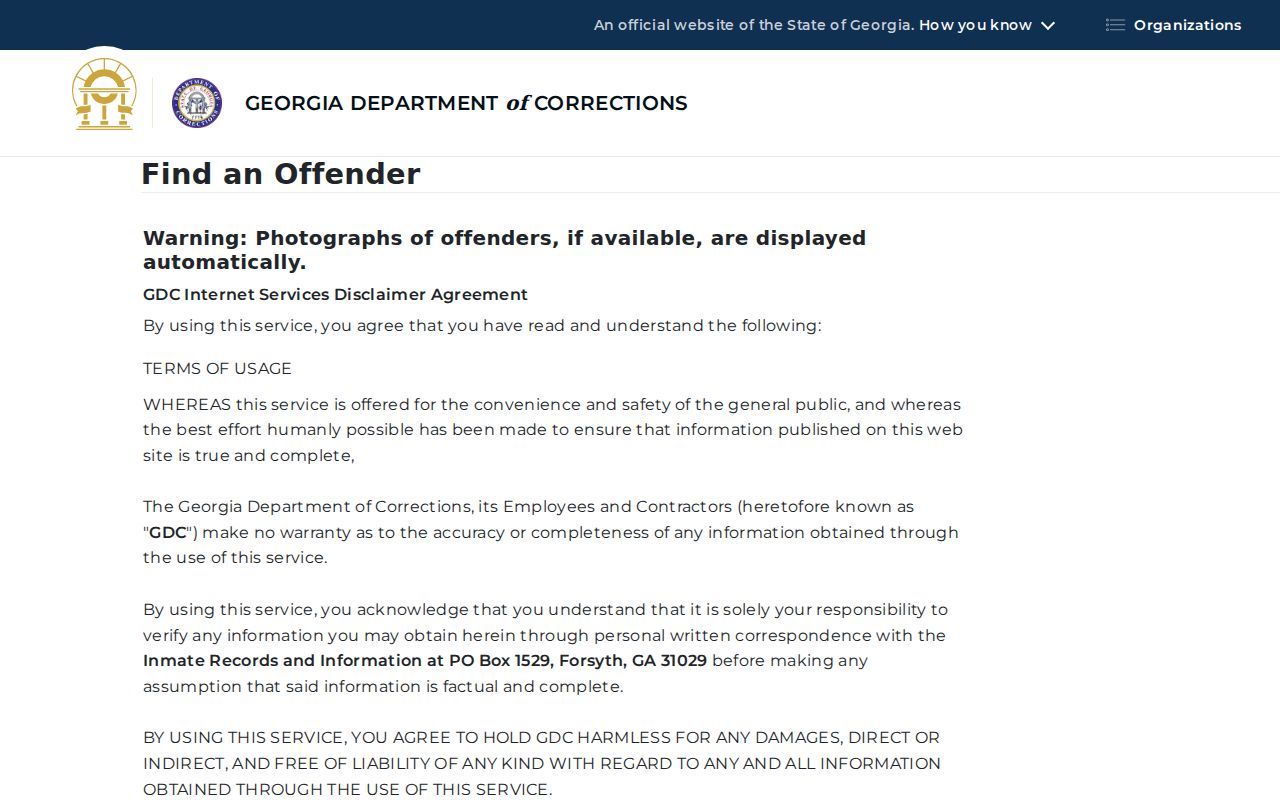 Bryan County arrest search through Georgia corrections