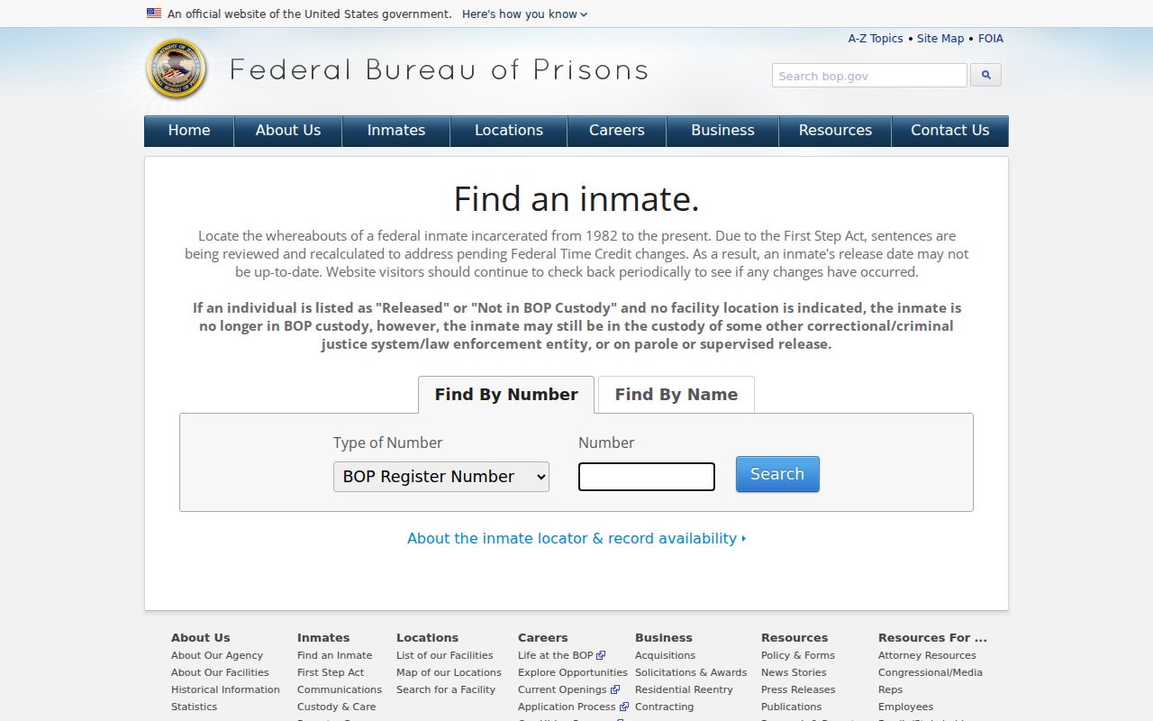 Bryan County arrest search federal inmate locator