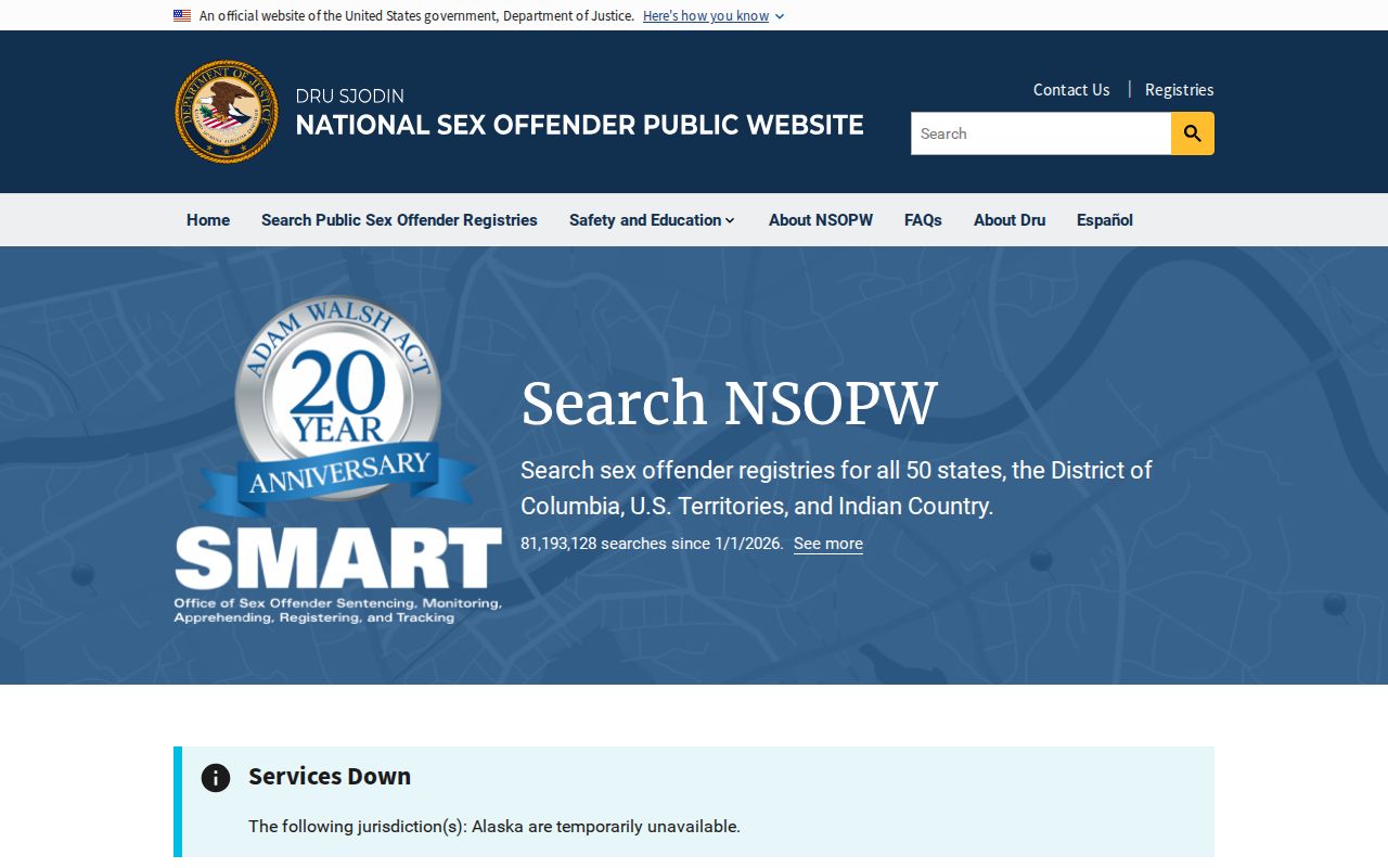 Bryan County sex offender check using the national NSOPW search